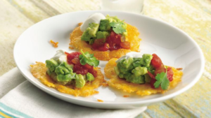 CHUNKY GUACAMOLE AND CHEESE CRISPS RECIPE