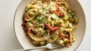 ZUCCHINI NOODLES WITH BACON VINAIGRETTE