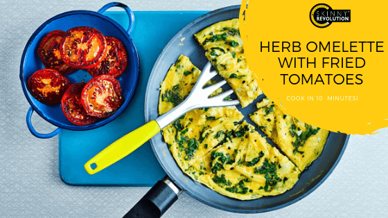 HERB OMELETTE WITH FRIED TOMATOES